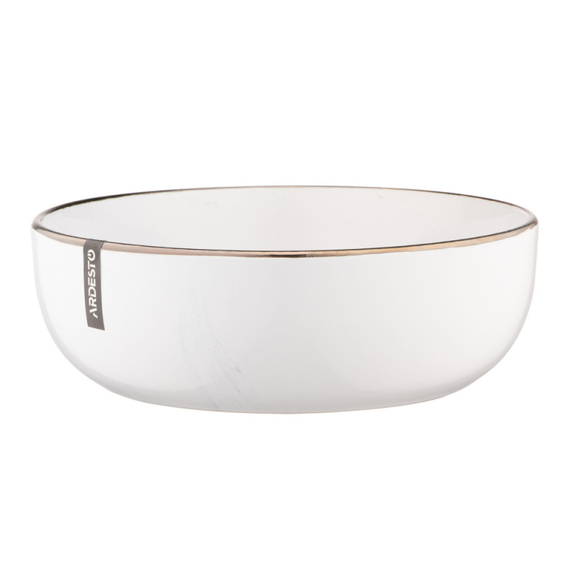 ARDESTO Soup plate Marmo, 19 cm, white, ceramics (AR2919MRBW)