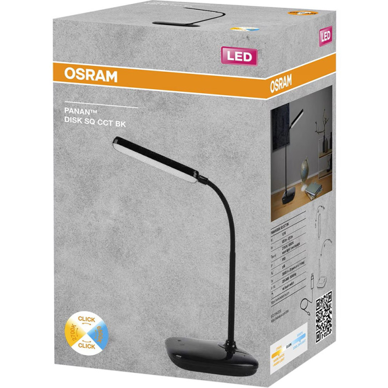 Osram OSRAM Panan DISK SQ 12W 3000K 4000K 6500K table lamp with dimmer, white (4099854475177)