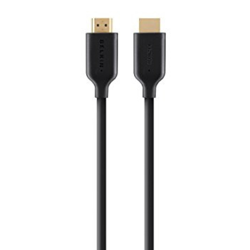Belkin HDMI (AM/AM) High Speed w/Ethernet GOLD[Кабель HDMI (M/M) Belkin 2м, High Speed Ethernet, чорний] (F3Y021bt2M)