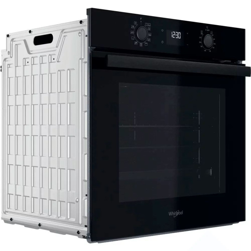 Whirlpool Духова шафа електрична, 71л, A+, дисплей, конвекція, телескопічні напрямні, чорний (OMR58HU1B)