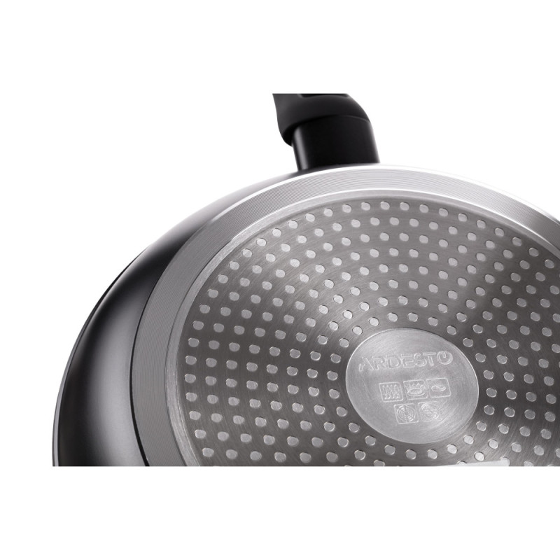 ARDESTO Сковорода с крышкой Gemini Gourmet Aosta, 26см, алюминий, черный (AR1926GMP)