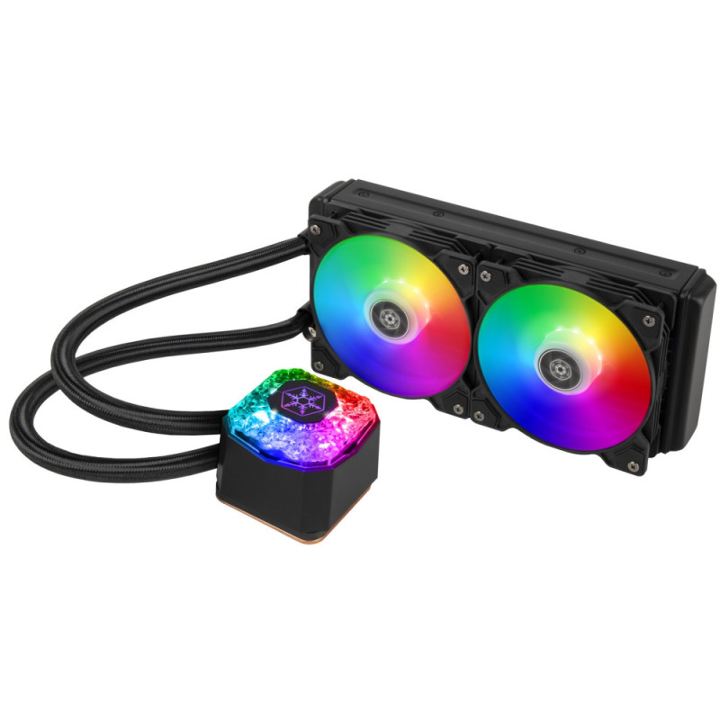 SilverStone Система жидкостного охлаждения Icegem 240P-ARGB LGA2066, 2011, 1366, 115x, 1366, TRX4TR4, AM4, AM3, AM3+, AM2, AM2+, FM1, FM2 TDP280W, черный (SST-IG240P-ARGB)