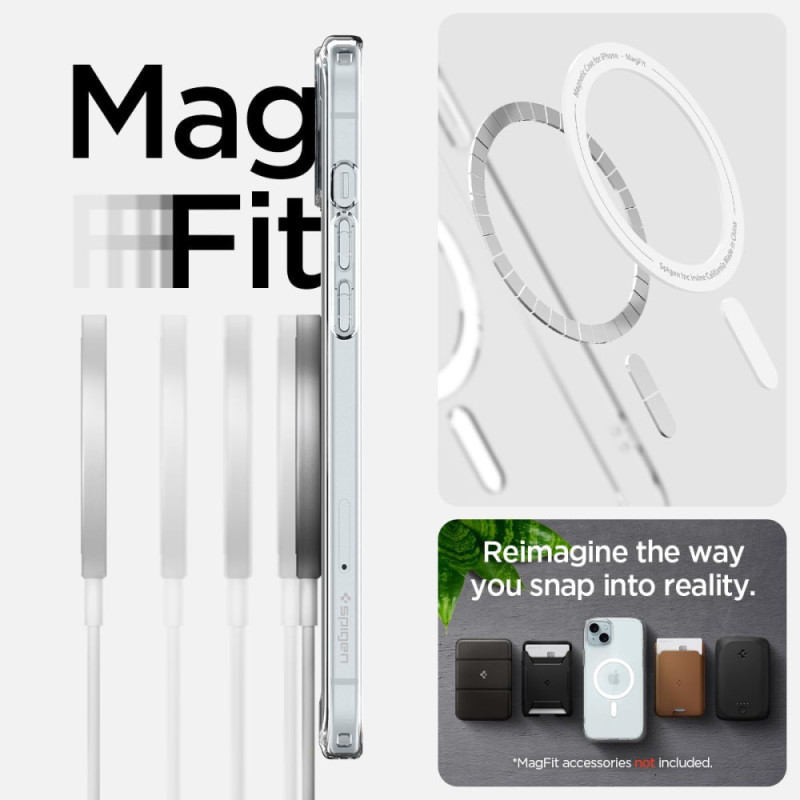 Spigen Чехол для Apple iPhone 15 Ultra Hybrid MagFit, White (ACS06802)