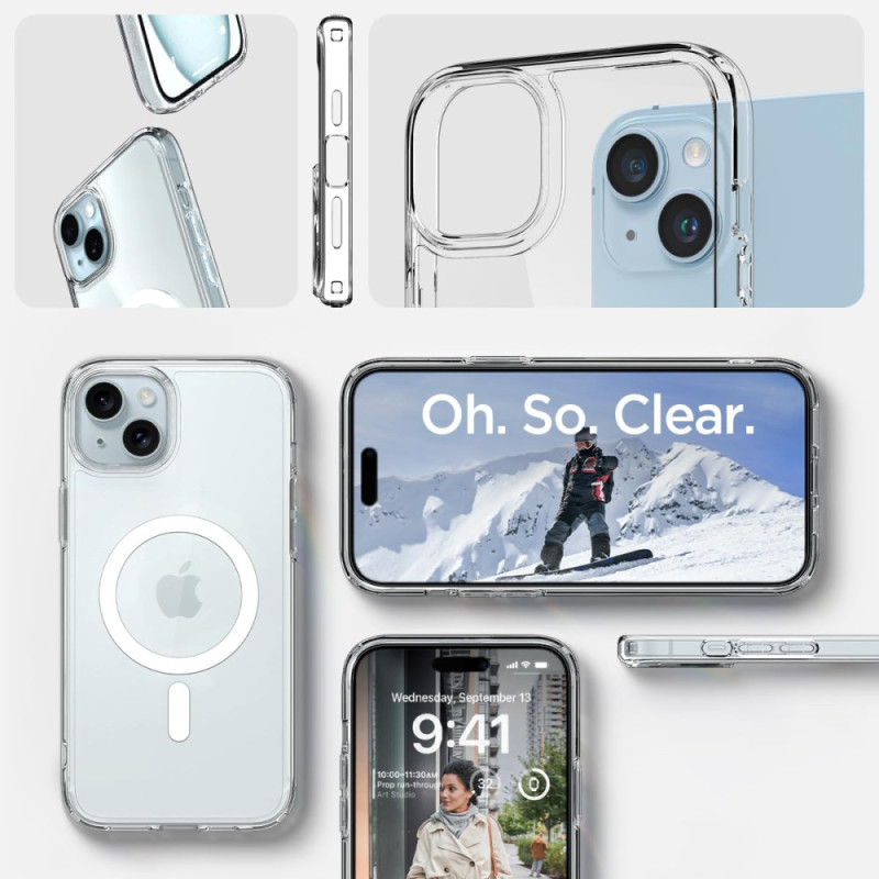 Spigen Чехол для Apple iPhone 15 Ultra Hybrid MagFit, White (ACS06802)