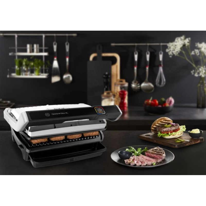 Tefal grill clamping OptiGrill Elite XL, 2200W, temp. regimes-16, removable plates, metal (GC760D30)
