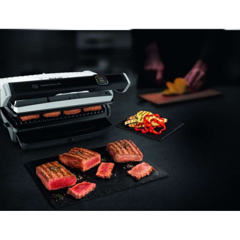 Tefal grill clamping OptiGrill Elite XL, 2200W, temp. regimes-16, removable plates, metal (GC760D30)