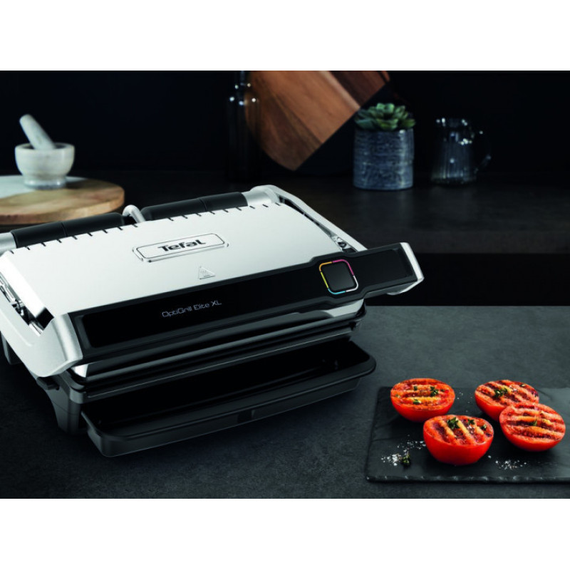 Tefal grill clamping OptiGrill Elite XL, 2200W, temp. regimes-16, removable plates, metal (GC760D30)