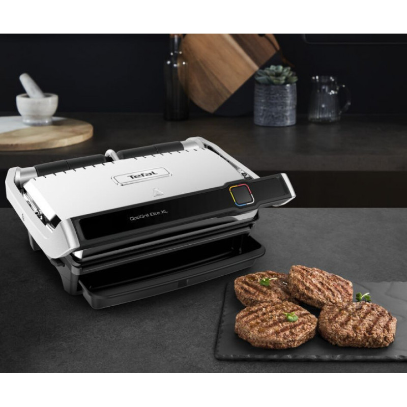 Tefal grill clamping OptiGrill Elite XL, 2200W, temp. regimes-16, removable plates, metal (GC760D30)