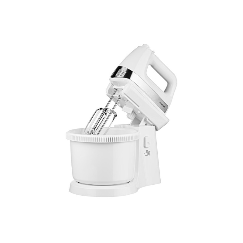 ARDESTO hand mixer with a bowl, 500W, nozzles-4 beaters, bowl-plastic, 3.2L, turbo mode, white (KSTM-500W)