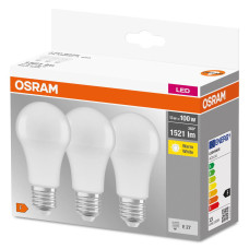 Osram Набір ламп 3шт LED E27 13Вт 2700К 1520Лм A60 (4058075819412)