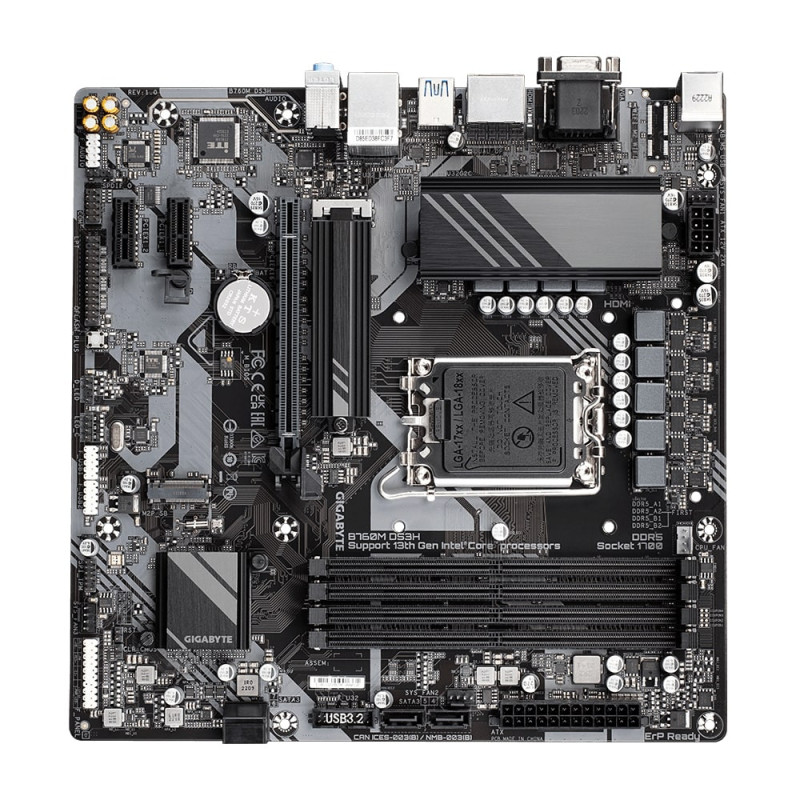 Gigabyte Motherbard B760M DS3H s1700 B760M 4xDDR5 M.2 HDMI DP mATX (B760M_DS3H)