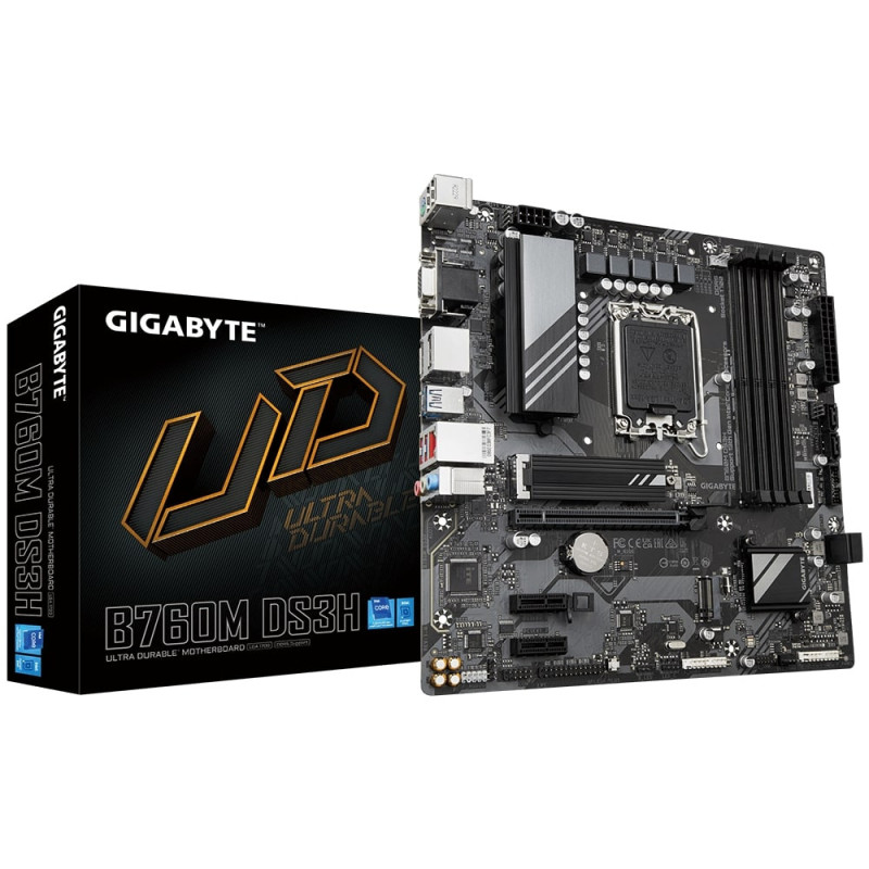 Gigabyte Motherbard B760M DS3H s1700 B760M 4xDDR5 M.2 HDMI DP mATX (B760M_DS3H)