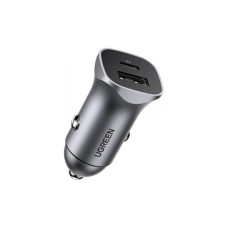 Зарядное устройство Ugreen 1xUSB-C + 1xUSB 30W car adapter CD130 black (40858)