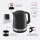 Tefal electric kettle Delfini, 1.7L, plastic, black-inox (KO150F30)