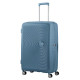 American Tourister Валіза American Tourister, Soundbox, поліпропілен, велика, 77см, 97/110л, TSA, 4 колеса, EXP, сіро-синій (32G*51003)