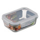 ARDESTO Food storage container Gemini 0.66l, borosilicate glass, plastic, rectangular, transparent (AR1260BRC)