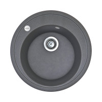 Adamant Мийка кухонна Sun, штучний камінь, кругла, без крила, 510x200мм, чаша - 1, врізна, сірий (4824296100104)