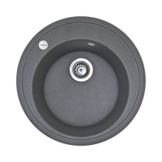 Adamant Kitchen sink Sun, artificial stone, round, no drainboard, 510x200mm, bowl - 1, over-mounted, grey (4824296100104)