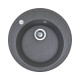Adamant Kitchen sink Sun, artificial stone, round, no drainboard, 510x200mm, bowl - 1, over-mounted, grey (4824296100104)