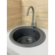 Adamant Kitchen sink Sun, artificial stone, round, no drainboard, 510x200mm, bowl - 1, over-mounted, grey (4824296100104)