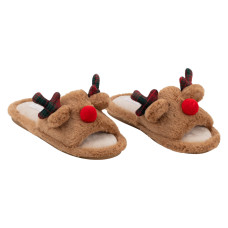 ARDESTO Взуття домашнє Christmas 36/37 розмір, 100% поліестер, підошва 100% гума, коричневий (ART2536DB)