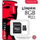 Kingston Карта памяти microSD 8GB C10 UHS-I U3 A2 V30 R100/W80MB/s + SD Industrial (SDCIT2/8GB)