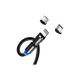 Дата кабель USB 2.0 AM to Lightning + Micro 5P + USB-C 1.0m Magnetic Ro ColorWay (CW-CBUU037-BK)