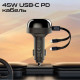 Зарядное устройство Promate 1xUSB-C PD + 1xUSB + cable USB-C/Lightning max 81W black (powerdrive-rci81)