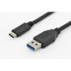 Digitus USB 3.0 (AM/Type-C) 1.0m, black (AK-300136-010-S)