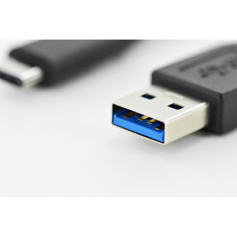 Digitus USB 3.0 (AM/Type-C) 1.0m, black (AK-300136-010-S)