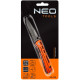Neo Tools Нож складной с фиксатором, лезвие 8,5 см для ремней, чехол, 110 г (63-026)