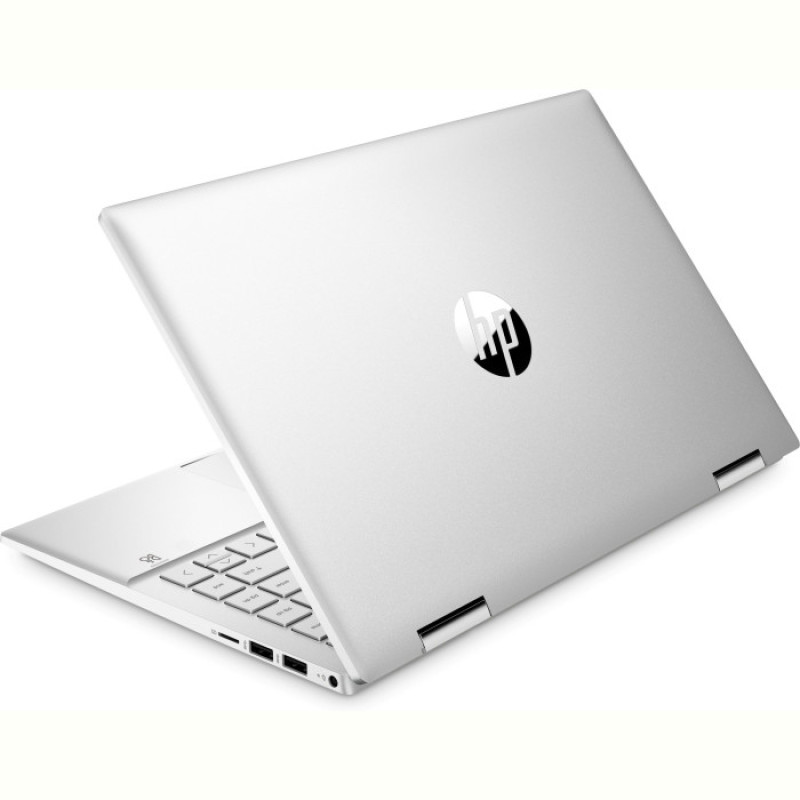 Ноутбук HP Pavilion x360 14-ek2020ua (A0NK3EA); 14" FullHD (1920x1080) IPS LED глянцевый сенсорный , Intel Core 3 100U (1.2 - 4.7 ГГц) , RAM 8 ГБ (Max 8 ГБ) , SSD 512 ГБ , Intel Graphics , без ОП , Wi-Fi , BT , веб-камера , DOS , 1.51 кг , серебристый , подсветка клавиатуры , сканер отпечатков пальцев