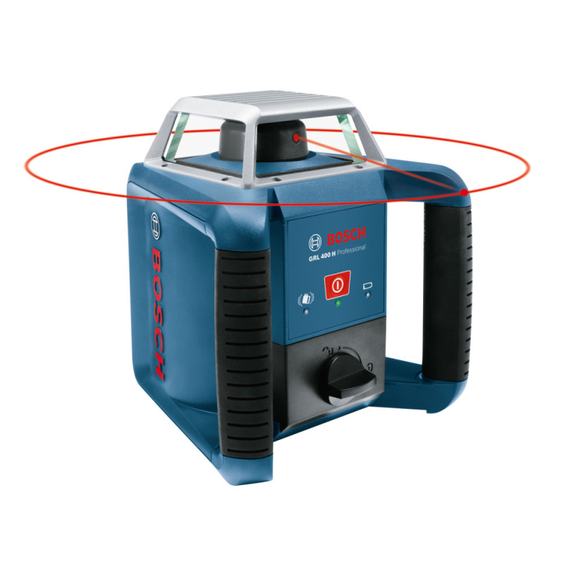 Bosch Нівелір лазерний ротаційний Professional GRL 400 H, 20м/з приймачем 400м, ±0.08мм/м, 600 об/хв, IP54, 2кг, кейс, приймач LR1, АКБ, ЗП (0.601.061.800)