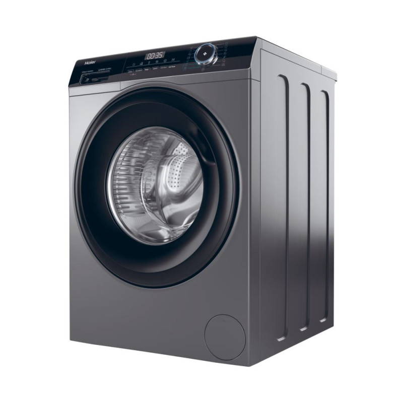 Haier WM front load, 9kg, 1400, A+++, 60m, display, steam, invertor, black door, direct motion, silver (HW90-B14939S8)