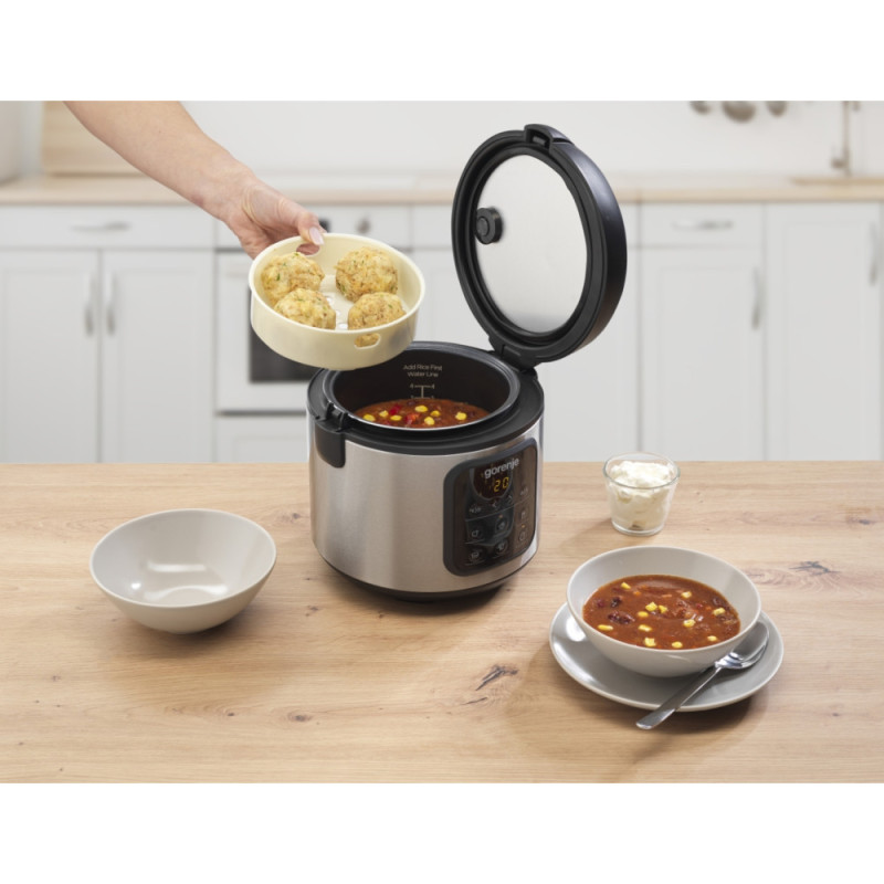 Gorenje Мультиварка, 476Вт, міні, чаша-2л, электронное управл., 5 програм, металл/пластик, черный (MC2SBK)