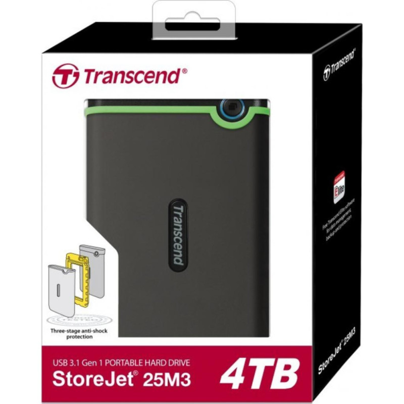Transcend 4TB USB 3.1 StoreJet 25M3 Gray (TS4TSJ25M3S)