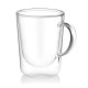 ARDESTO Double wall mug set with handle, 350ml, 2pcs, borosilicate glass, transparent (AR2635BH)