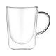 ARDESTO Double wall mug set with handle, 350ml, 2pcs, borosilicate glass, transparent (AR2635BH)