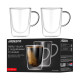 ARDESTO Double wall mug set with handle, 350ml, 2pcs, borosilicate glass, transparent (AR2635BH)