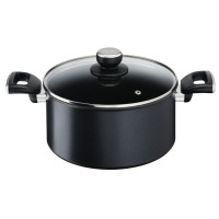 Tefal Кастрюля Unlimited, стеклянная крышка, 5,3 л, черный, алюминий (G2554672)
