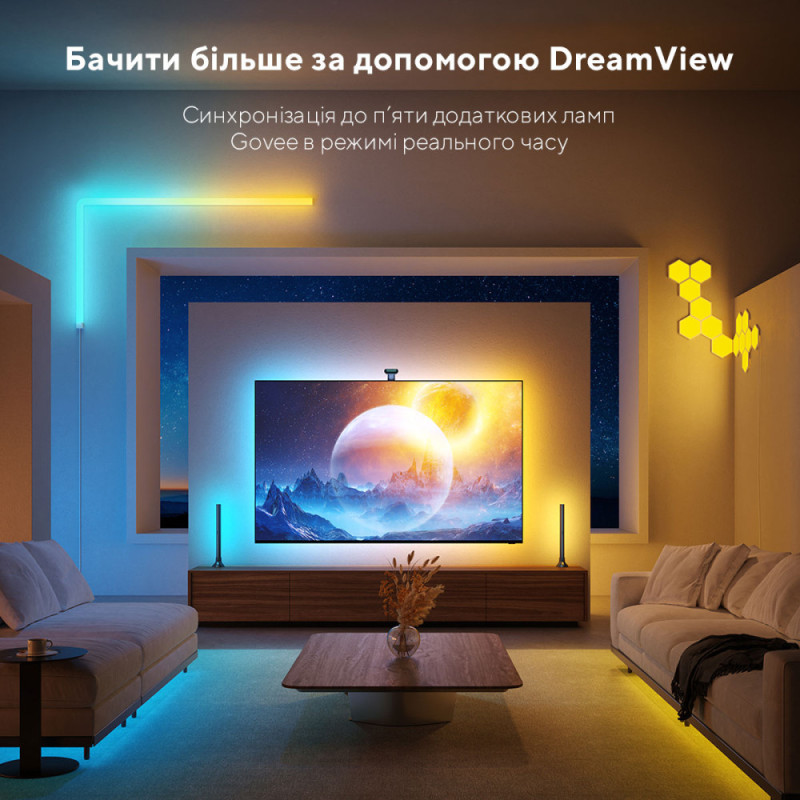 Govee Набор адаптивной подсветки H605C Envisual TV Backlight T2 with Dual Cameras 75-85'' RGB Черный (H605C312)
