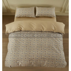 ARDESTO Bedding set 1.5 Gloria, sateen, wildflowers, beige, duvet cover160x220cm, bed sheet 160x220cm, pillowcases (2) 50x70cm, 100% cotton (ART1622WB)