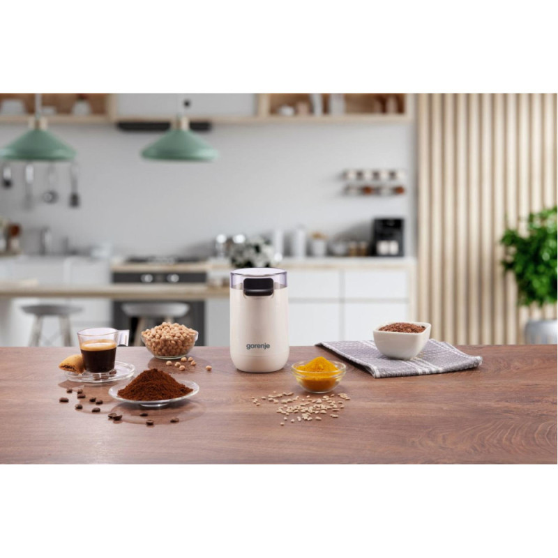Gorenje сoffee grinder rotary, 150W, grain volume-45g, 3 degree of grinding, plastic/iron, white (SMK150SW)