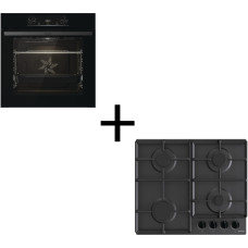 Gorenje Комплект (духовка електрична BO6735E02BK + поверхня газова G641EB), 740147, чорн (SET_BO6735E02BK_G641EB)