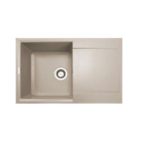 Adamant Kitchen sink Horizon, artificial stone, rectang., with drainboard, 780х495х230mm, bowl - 1, over-mounted, Avena (1824296101506)