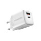Зарядное устройство AXAGON 1xUSB QC4.0 + 1xUSB-C PD30W PPS white (ACU-PQ30W)
