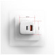 Зарядное устройство AXAGON 1xUSB QC4.0 + 1xUSB-C PD30W PPS white (ACU-PQ30W)