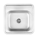 Deante Kitchen sink Techno, stainless steel, square, without wing, 380x390x150mm, bowl - 1, overhead, stainless (ZMU_3100)