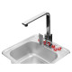 Deante Kitchen sink Techno, stainless steel, square, without wing, 380x390x150mm, bowl - 1, overhead, stainless (ZMU_3100)