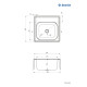 Deante Kitchen sink Techno, stainless steel, square, without wing, 380x390x150mm, bowl - 1, overhead, stainless (ZMU_3100)